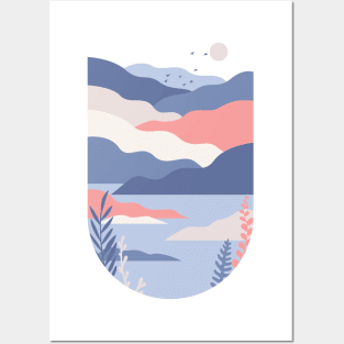 Minimalist geometric landscape Posters and Art